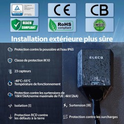 Elecq Home AC charger 22kW Triphasé